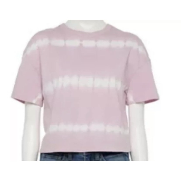 So Oversized Tie Dye Short Sleeve Crop Tee - Picture 1 of 5